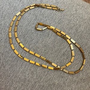 Gold Bar Linked Chain Necklace // 20.5 inches long // Gold